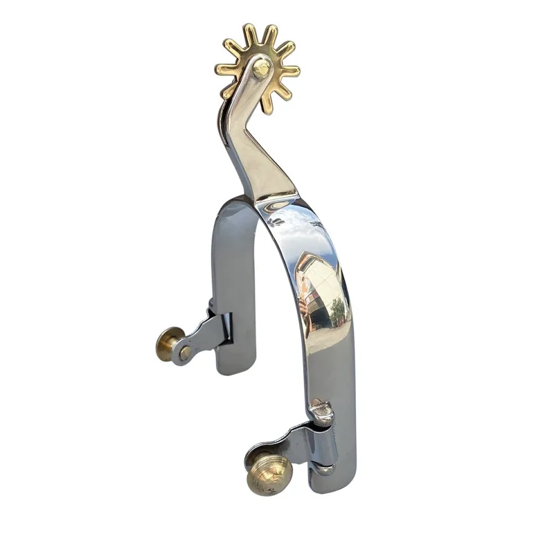 Stainless Steel Western Horse Spur Brass Rowel Buttons Horse Equipment 3
