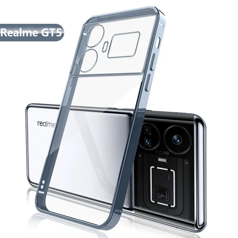 Capa Trasparente Per Realme Gt 5 Gt5 Custodia Hd Clear Square Ultra Thin Clear Protection Cover Per Realme Gt5 Antiurto Funda