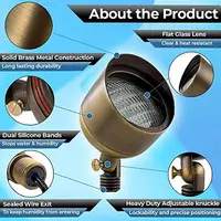 LED Outdoor Landscape Lighting 9W PAR 36 Brass Spotlights 4-Pack Waterproof Wall Wash Security Lamps Garden Trees Patio Energy 2