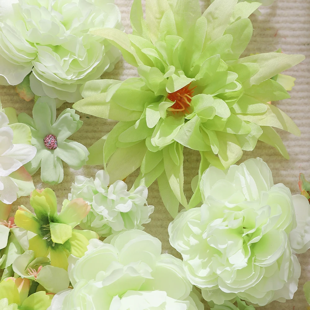 20/50 Stück grüne künstliche Blumen aus Seide, künstliche Blumenköpfe für Heimdekoration, Hochzeit, Weihnachtsdekoration, DIY-Girlande, Geschenkzubehör – Detail 5