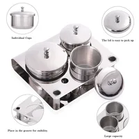 3pcs New Arrival Mini Stainless Steel Nail Art Cup Set Crystal Liquid Sterilization Cup Nail Salon Set Organizer Manicure Tools 2