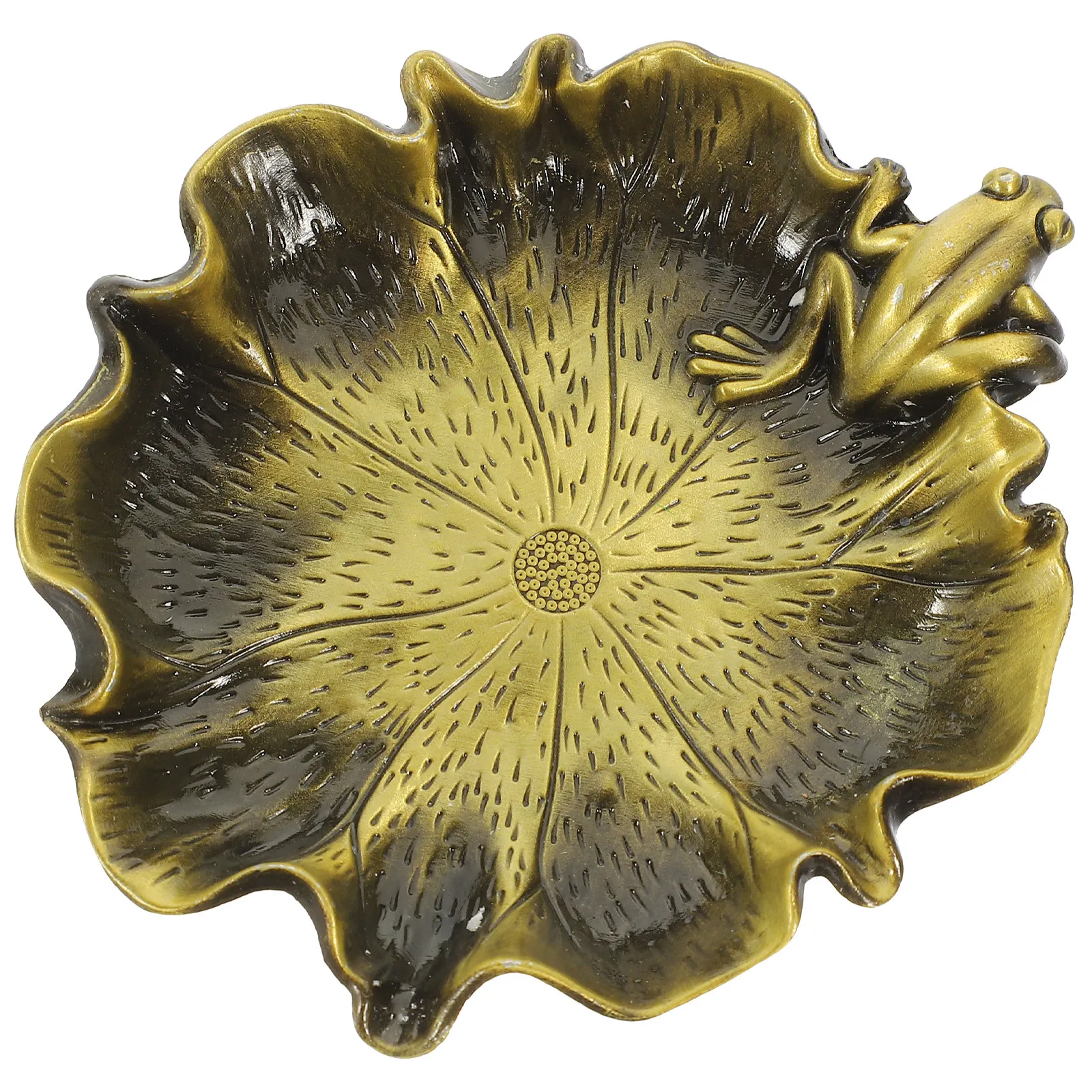 장 잉크 접시 개구리 모양 금속 서예 잉크 접시 레트로 스타일 휴대용 연꽃 모양 잉크통 붓꽂이 데스크탑 중국풍