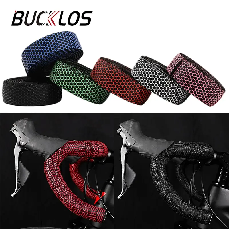 Bike Handlebar Tape BUCKLOS Road Bike Handlebar Tape Anti Slip Silica Gel Handlebar Tape Shock Absorption Cycling Bar Bicycle Accessories