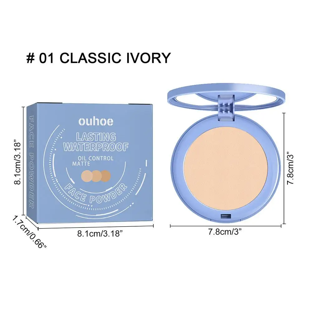 Pressed Powder Foundation Setting Powder Face Powder 8g Face Setting Powder Full Coverage Cushion Pressed Powder Long Lasting Waterproof Concealer Makeup Cosmetics