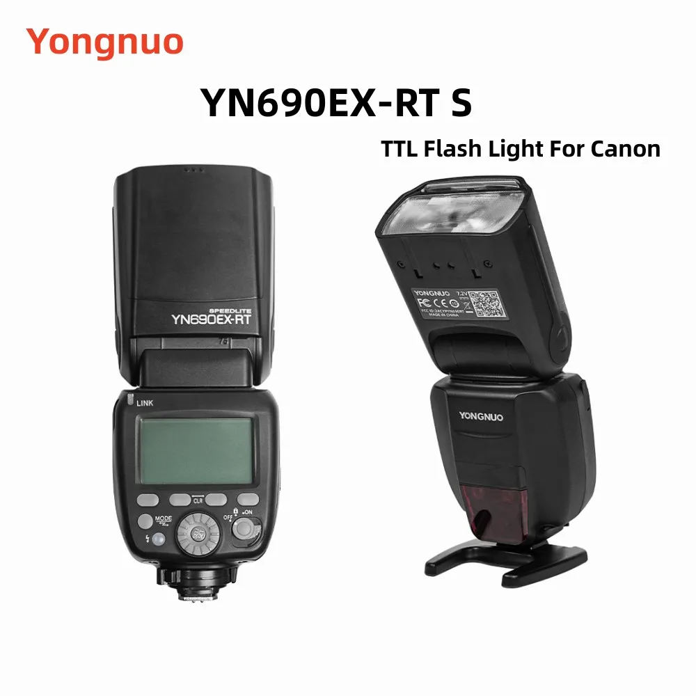 

Yongnuo Yn690Ex-Rt Speedlite Flash Light 2000Mah Li-Ion Battery Ttl for Canon Dslr Camera Wireless Hss 1/8000S Ttl/m/multi/gr