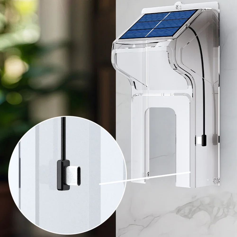 Wireless Video Doorbell With Solar Rain Cover, Long Standby, Voice Changing Intercom Surveillance Camera, Transparent Rain Cover