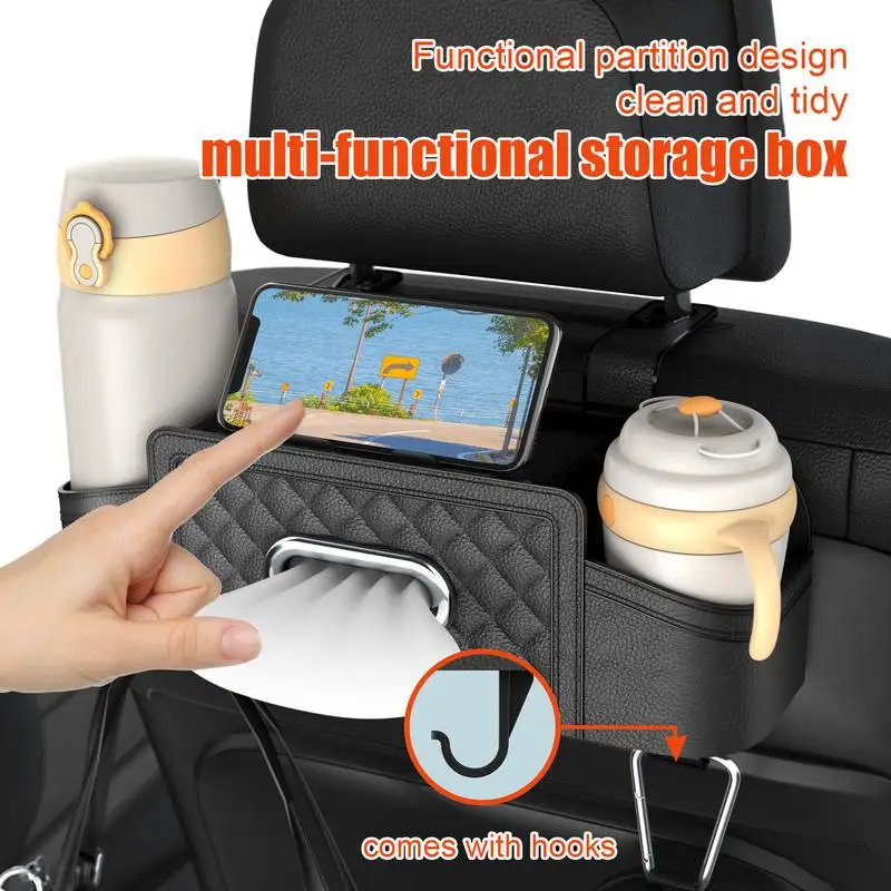 

Heavy Duty Seat Back Organizer Waterproof Backseat Storage Box Stowing & Tidying Car Interior Box Storage Organizer Back Seat