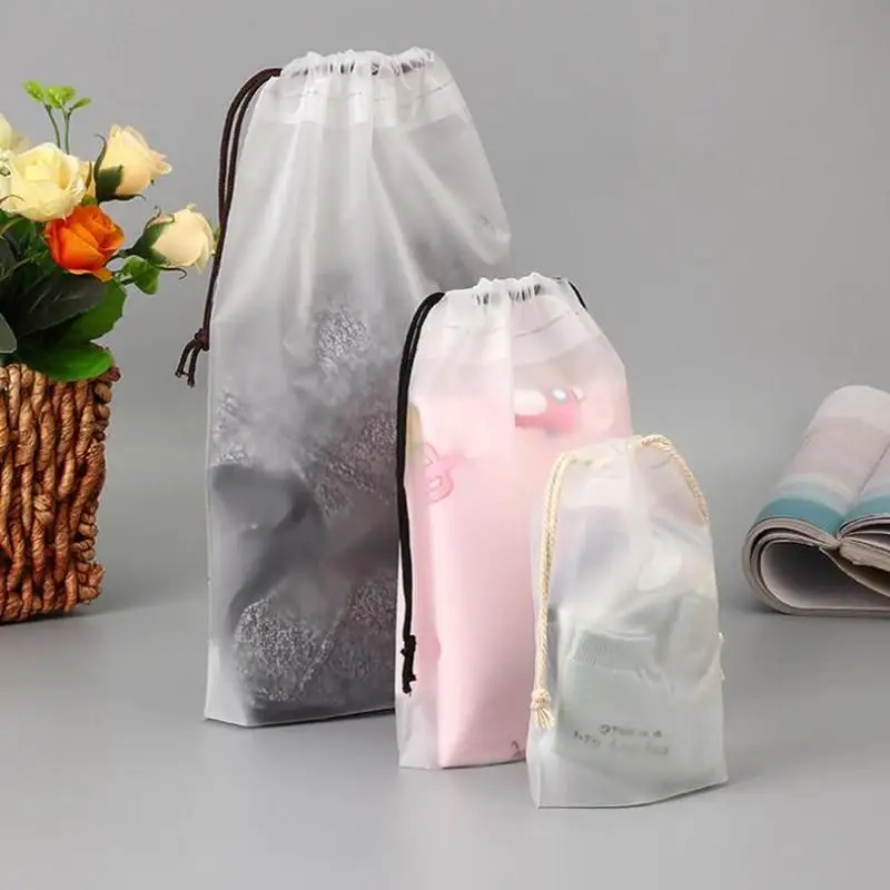 3 Sizes Cartoon Waterproof Travel Drawstring Storage Bags Shoes Pocket Clothes Underwear Cosmetic Organizer Travel Toiletry Bag
