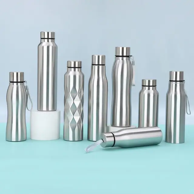 750ml/1000ml Sports Water Bottles Stainless Steel Single-layer Outdoor Drink Bottles Large Capacity with Lift Rope 3