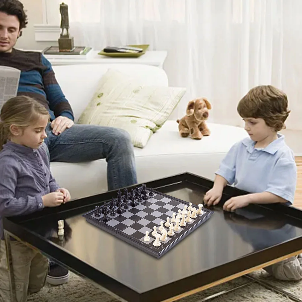 Magnetic Chess Board Plastic International Chessboard Board Game Portable Travel Chess Game Sets for Adult Kids Beginner