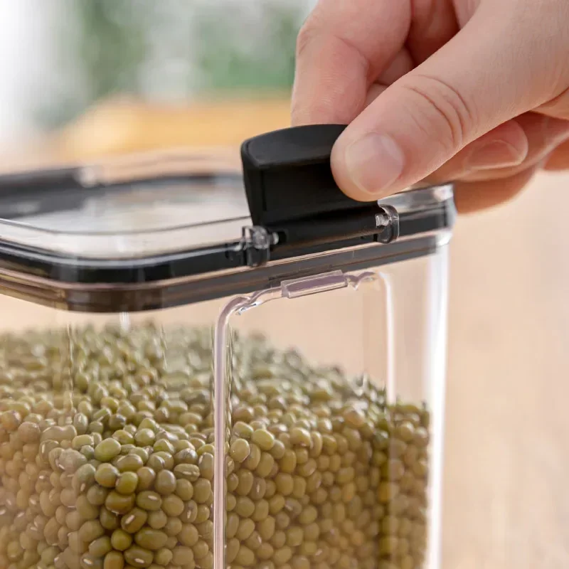 460/700/1300/1800 ML Food Storage Container Plastic Sealed Cans Kitchen Storage Box Transparent Food Canister Storage Tanks