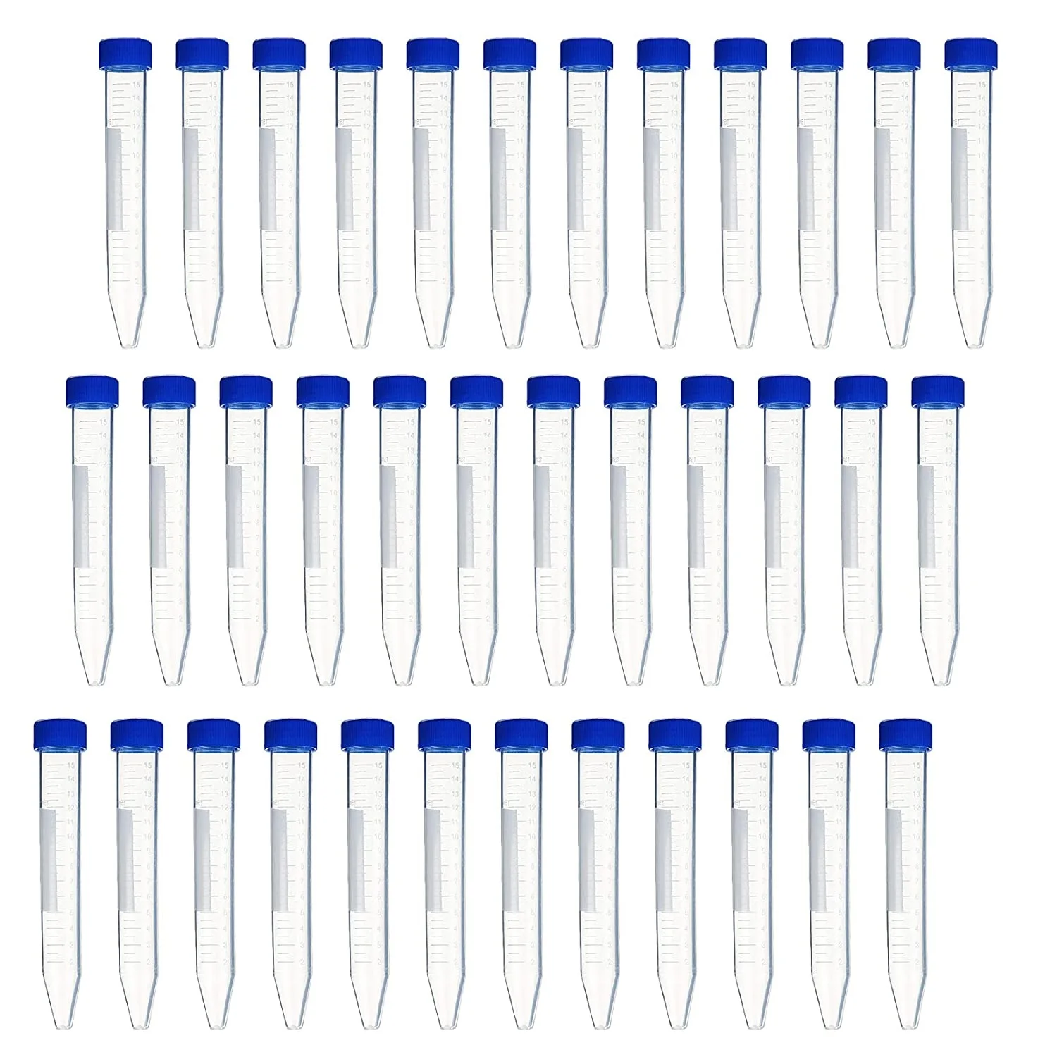 

100Pcs 15mL/50ml Conical Centrifuge Tubes Polypropylene Leak-Proof Screw Caps Graduated Lab Test Container with Write-on Spot