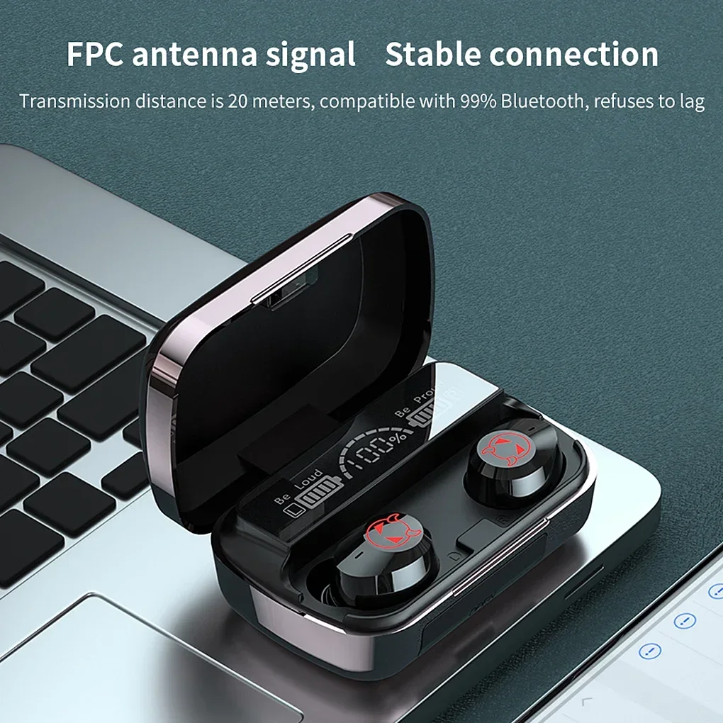 

Headphone M23 Stereo Sports TWS Bluetooth 5.1 Waterproof Earbuds Headsets For Xiaomi Earphones 1200mAh Charging Box Wireless