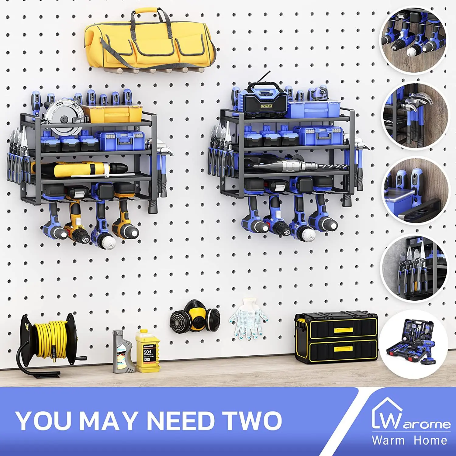 حامل مثقاب كهربائي يثبت على الحائط، رف أدوات كهربا...