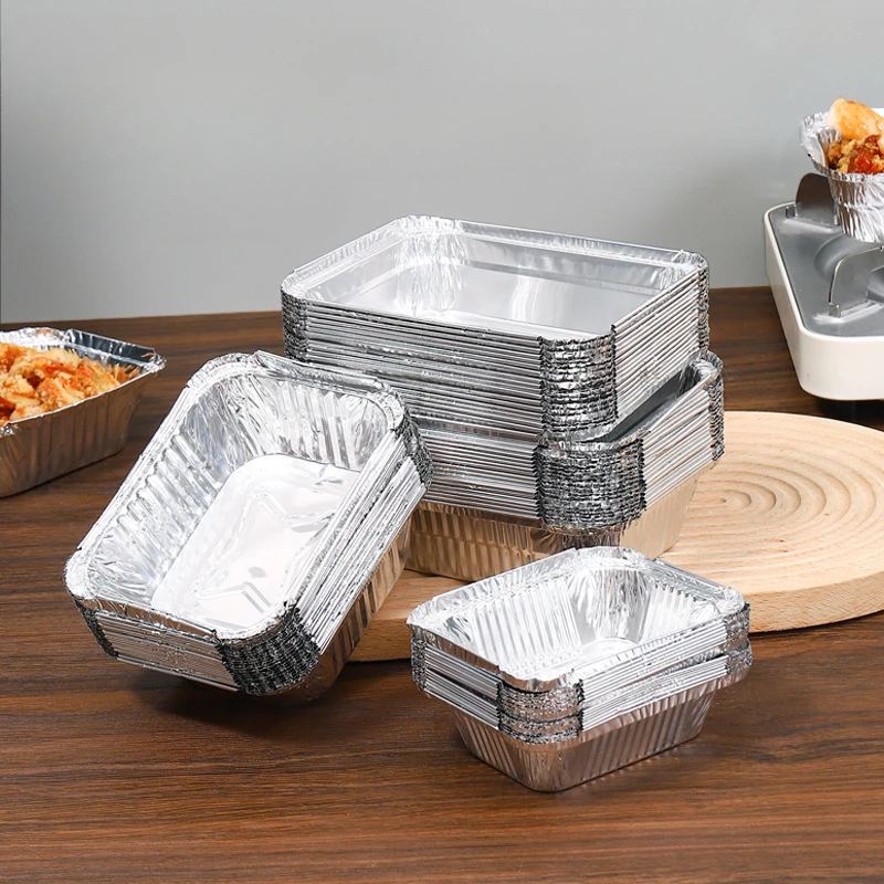 Disposable Containers Food Storage Containers 20/50PCS Aluminum Foil Tray Disposable Household Food Storage Barbecue Dessert Cooking Baking