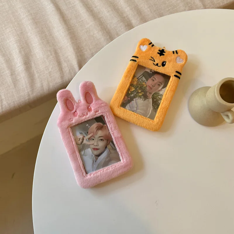 Kawaii Puppy Plush Photocard Holder Credit ID Bank Card Photo Bus Card Protective Case Photo Sleeves Stationery 3