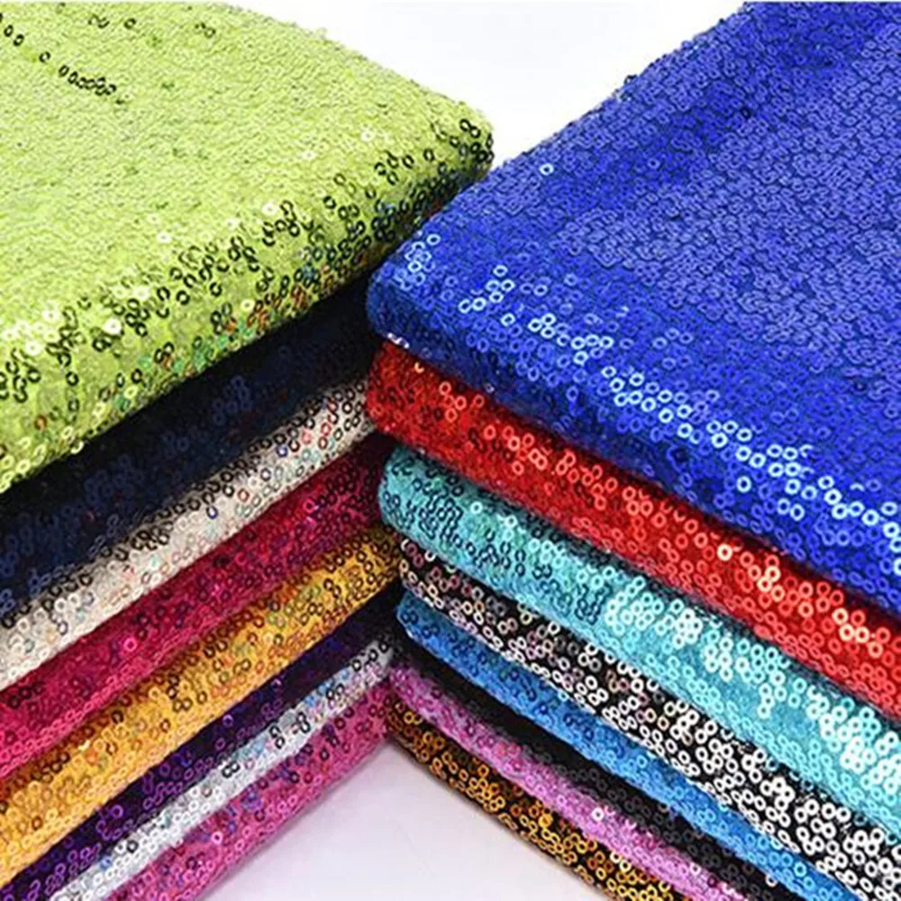 Encrypted 3mm Sequined Fabrics Flashing Chip Embroidered Mesh Wedding Tablecloth Decoration Stage Performance Dress Fabric sequins jacquard lace fabric