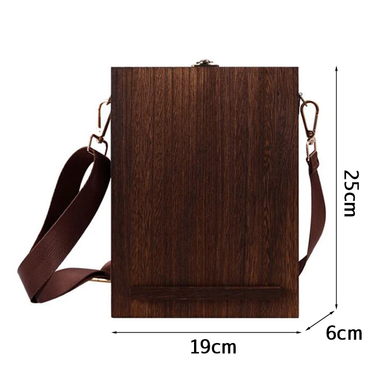 Retro Writers Wood Box Messenger Bags Outdoor Sketch Tool Storage Box with Lid Household Satchel Messenger Wooden Box 3