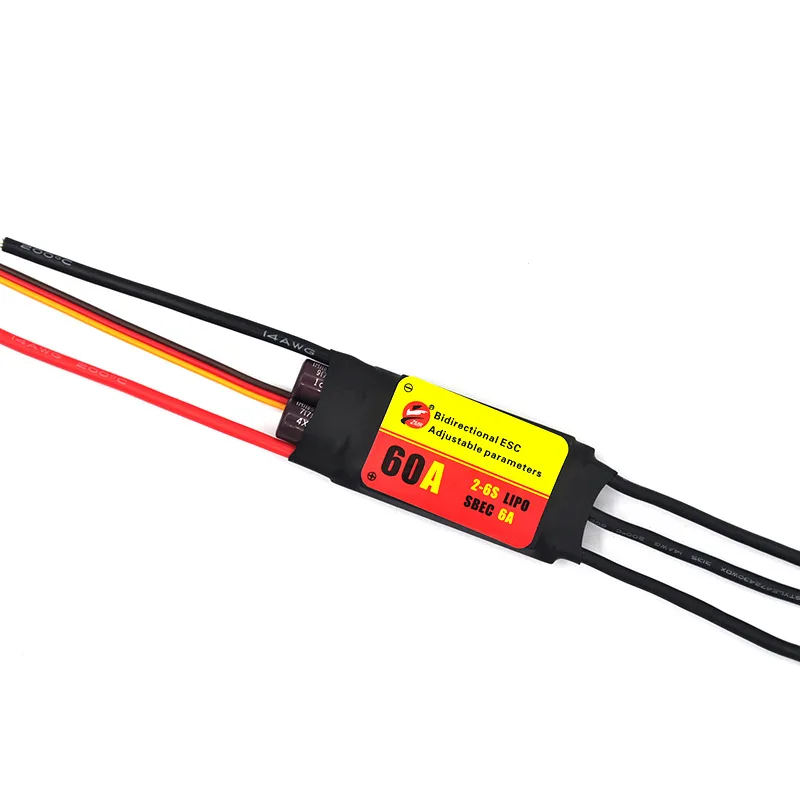 Bidirectional Adjustable Brushless ESC with UBEC Output for Aircraft and Marine Propellers