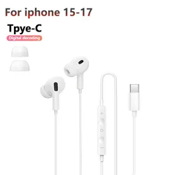 Wired HiFi Stereo Earphones with Microphone - USB C Connection, Sport Music Earbuds (USB C3)