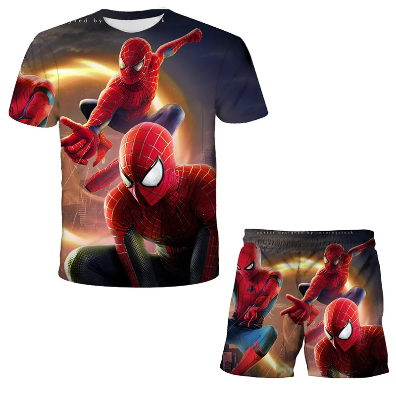 Summer Baby No Way Home Clothes Suit Children Boys Girls Cartoon T-Shirt Shorts 2Pcs set Casual Clothing Kids Spider Tracksuits |