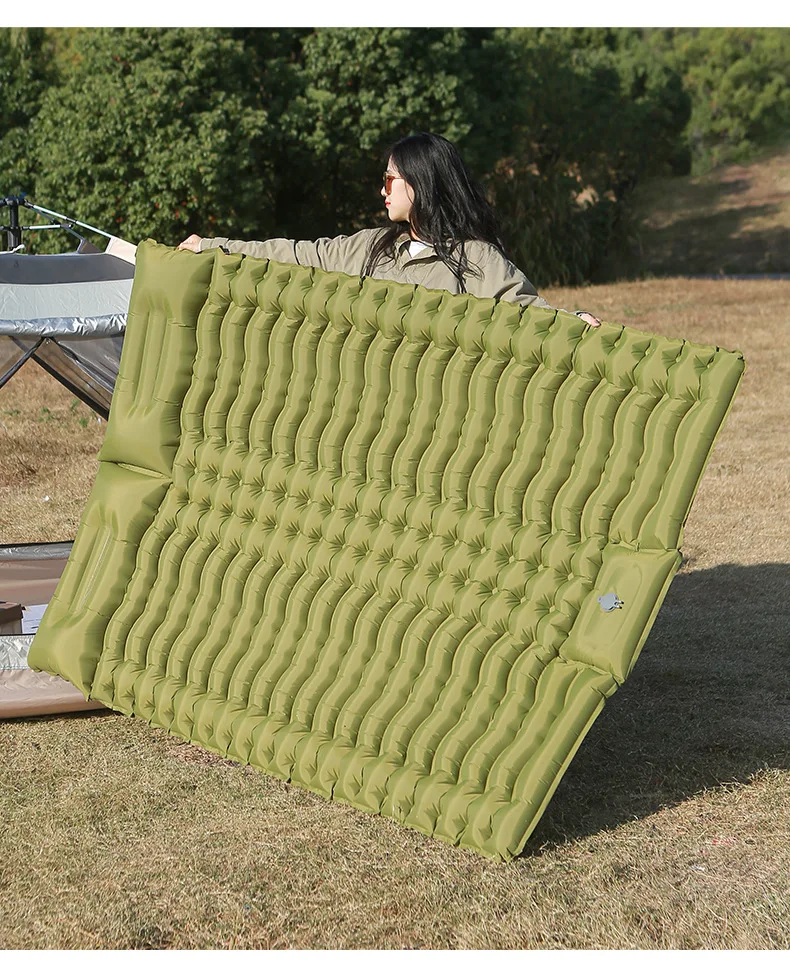 Thick Camping Mat 1-2 Person Ultralight Inflatable Mattress Air Bed Double Sleeping Pad Folding Air Mattress With Pillow