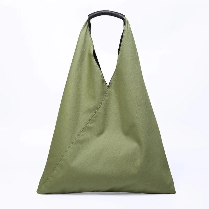 Korean Version Large Capacity Shoulder Bag Solid Color Splicing Casual Canvas Bag Lazy And Fashion Women Shoulder Bag Canvas Bag