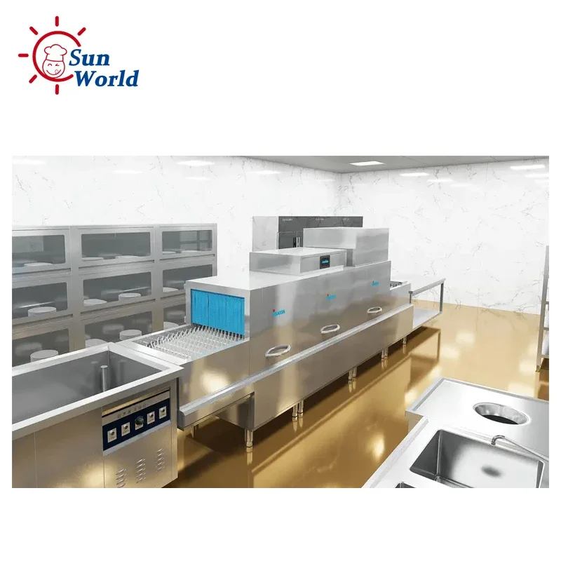 Fully Automatic Dish Washing Kitchen Appliances Hotel School Restaurant Commercial Dishwasher Machine 5