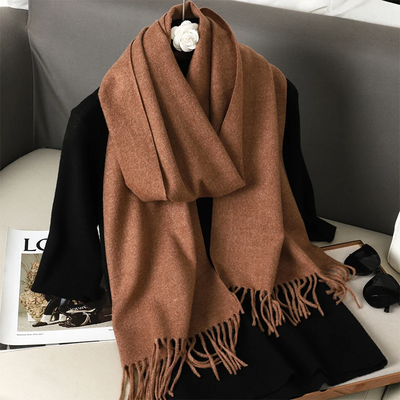 63 farben Solide Frauen Winter Schal Warme Chunky Kaschmir Schal Outdoor Luxus Quasten Pashmina Bufanda Dame Wrap Winddicht Schals – Detail 40