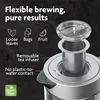 Vianté Hot Tea Maker Electric Glass Kettle with tea infuser and temperature control.Automatic Shut off.Brewing Programs for your 3