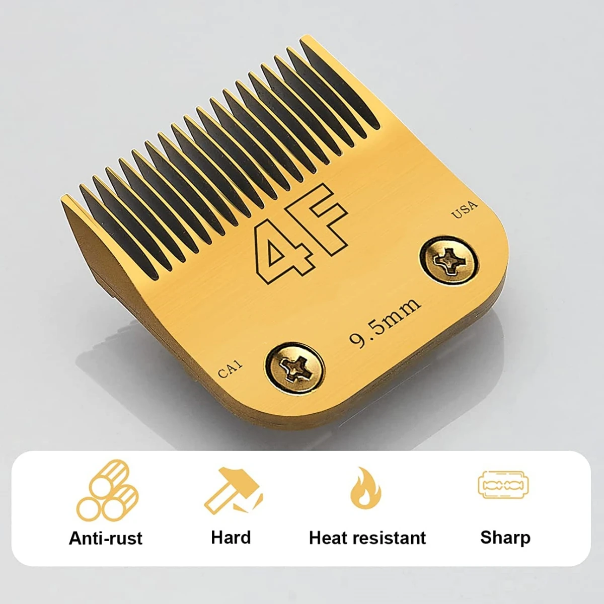 Pet Grooming Clipper Hair Clipper Blade 4 Pack Detachable Stainless Steel Blades Set Compatible with Andis,Oster A5,Wahl KM10 Series Clippers