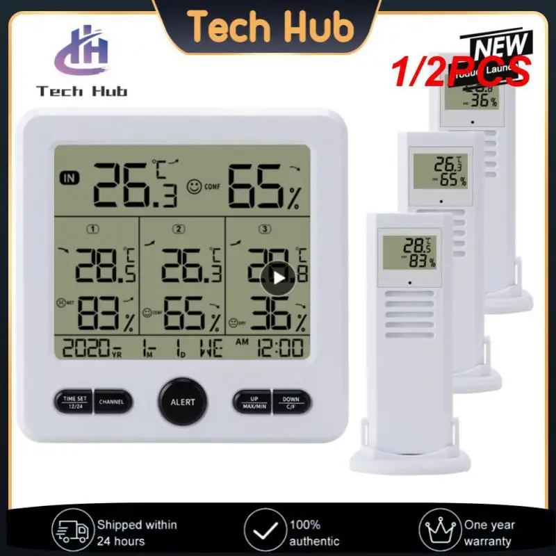 

1/2PCS Wireless Weather Station Thermometer TS-6210 Digital Temperature Sensor Hygrometer WithRemote Sensors Battery Powered