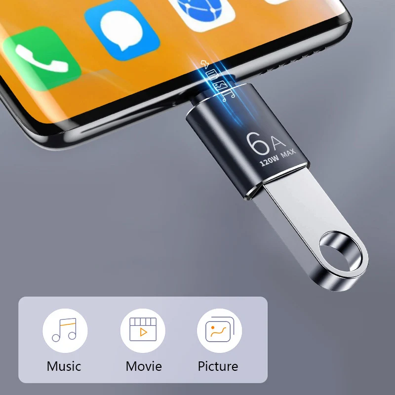 OTG Adapter USB to Type C Adapter Type C Adapter USB 3.0 Type-C OTG Adapter Type C USB C Male To Female 6A Fast Charging Data Transfer For PC Laptop Xiaomi Samsung Adapter