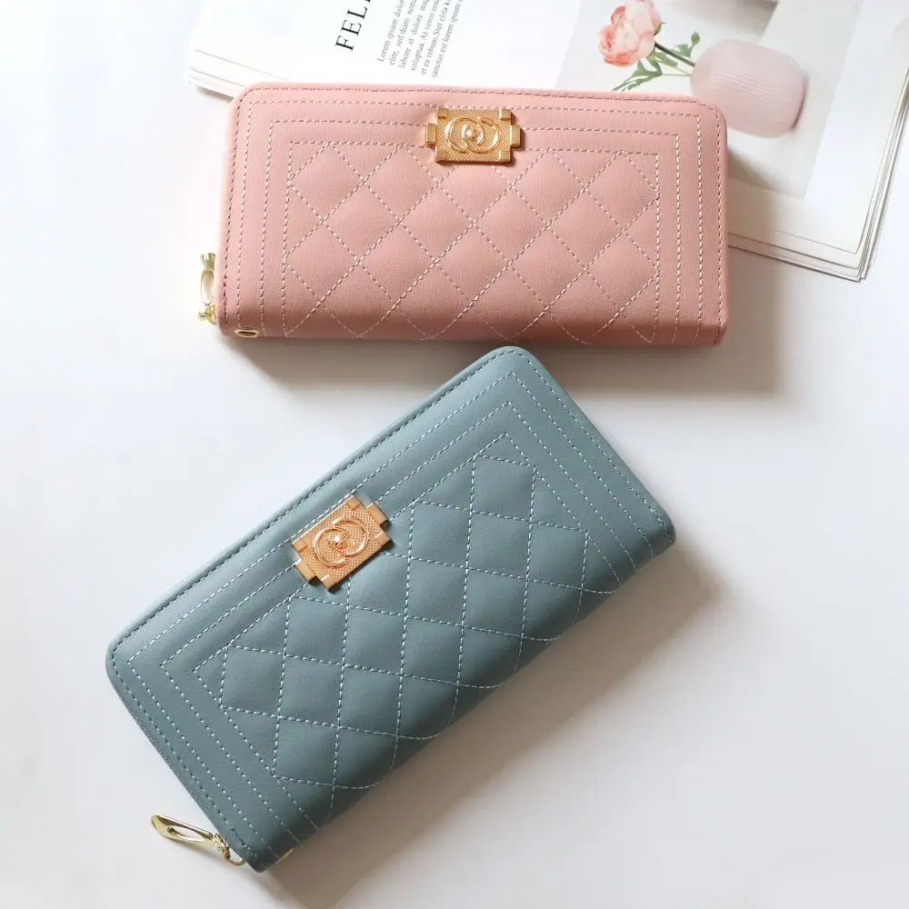 

Fashion Women Long Wallet Large Capacity Multifunctional Multi Card Handheld Bag Phone Bag Card Holder PU Leather Zipper Wallet