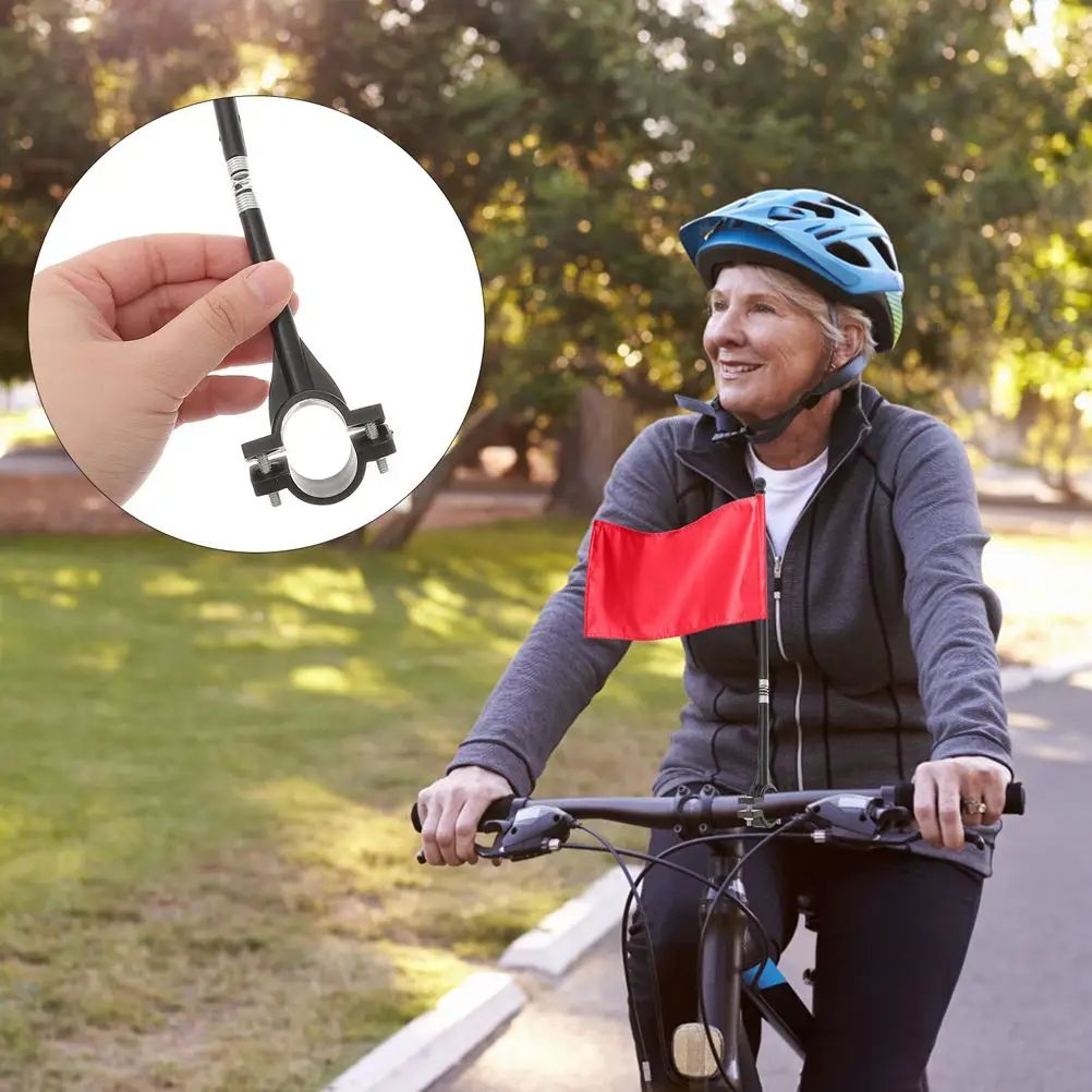 Support Mât Drapeau Moto & Vélo En Acier Inoxydable – Pince Réglable Extensible 12-40 Mm, Mât Télescopique 120 Cm Pour Guidon Sécurité & Décoration