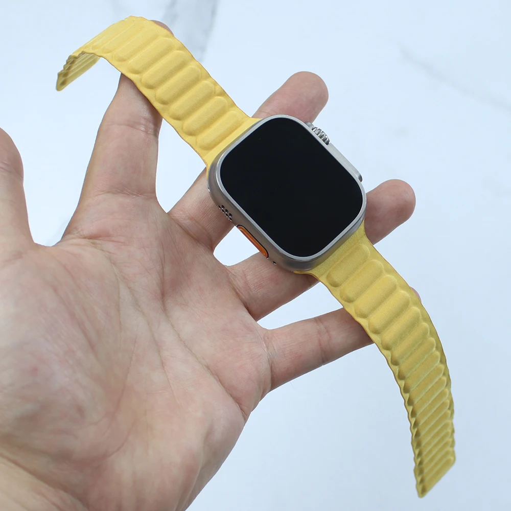 

New FineWoven strap For Apple Watch Band Ultra 2 49mm 44mm 40mm 45mm 41mm Original Magnetic loop bracelet iWatch Series 9 8 SE 7