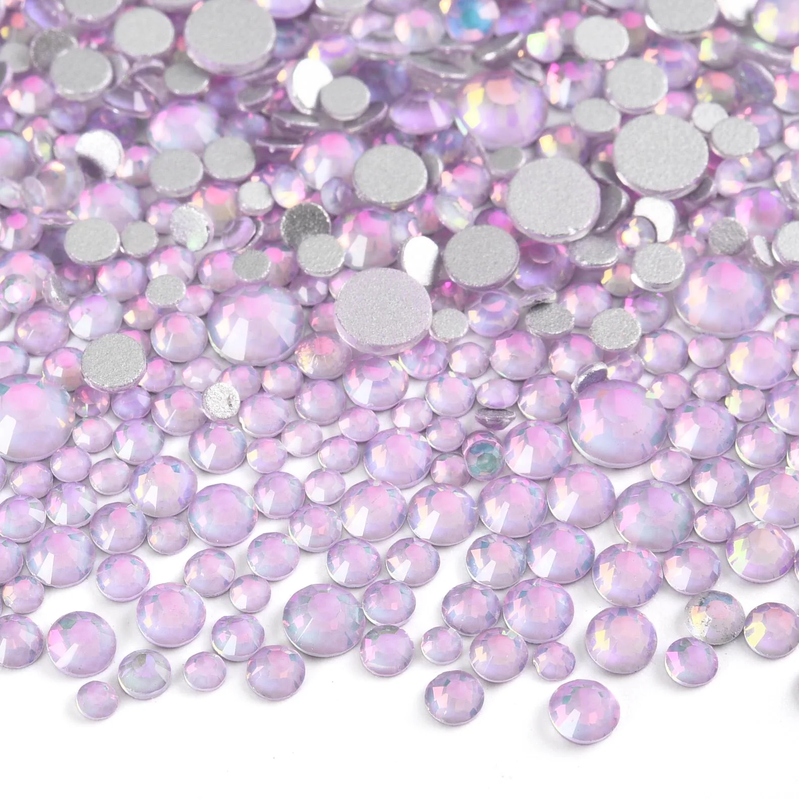 Light Pink GemStone Mix Non-Hotfix Flatback Rhinestones for Nail Art and Garment Decorations