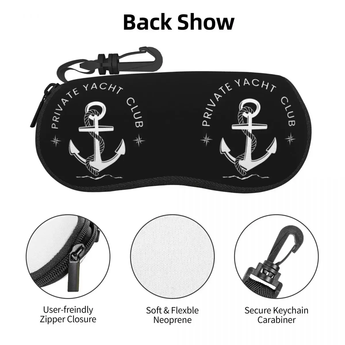 Private Yacht Club Shell Glasses Case Protective Sunglasses Box Women Men Soft Eyeglass Bag Pouch