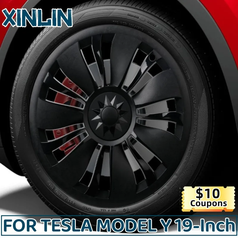 

4PCS 19-Inch Wheel Hub Caps For Tesla model Y 2023 Wheel Cover Performance Replacement Wheel Hubcap Full Rim Cover Accessories
