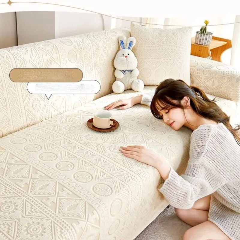 Anti Cat Scratch Sofa Cover All Inclusive Universal Anti Slip Elastic Sofa Cover Cloth Jacquard Art Non Pilling Sofa Cover ZD753 5