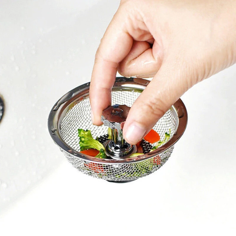 Kitchen Sink Filter 1PCS Stainless Steel Mesh Sink Strainer Filter Bathroom Strainer Drain Hole Trap Waste Screen