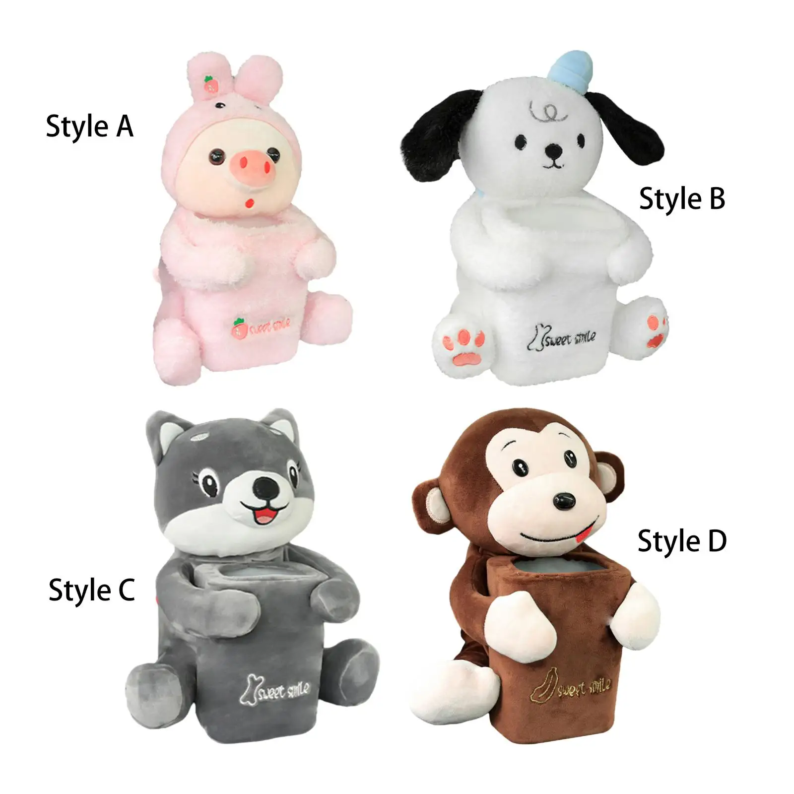 

Creative Funny Car Tissue Box Storage Bag Paper Organizer Soft Cartoon Tissue Holder Interior Accessories for Vehicle Home