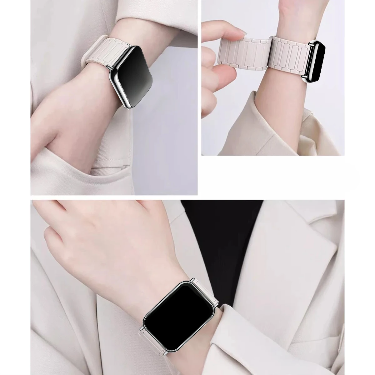 Magnetisches weiches Silikon-Schlaufenband für Xiaomi Mi Band 9 8 Pro, verstellbares Sport-Ersatz-Correa-Armband, Redmi Watch 5 4 – Detail 6