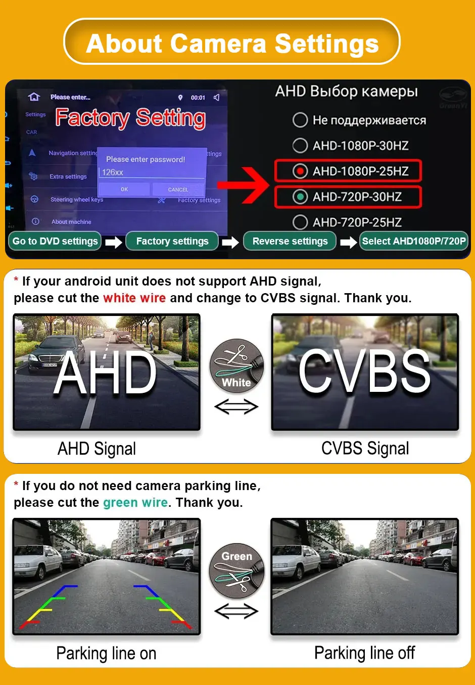 Fahrzeug ahd 1080p 170 ° goldene Linse Rückfahr kamera für Toyota Rav4 Rav 4 V xa50 Rückwärts monitor – Detail 11
