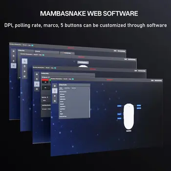MAMBASNAKE M4 Wireless Gaming Mouse, 52g Lightweight BT/2.4Ghz/Wired Computer Mouse, PAW3311 24K DPI Optical Sensor 6