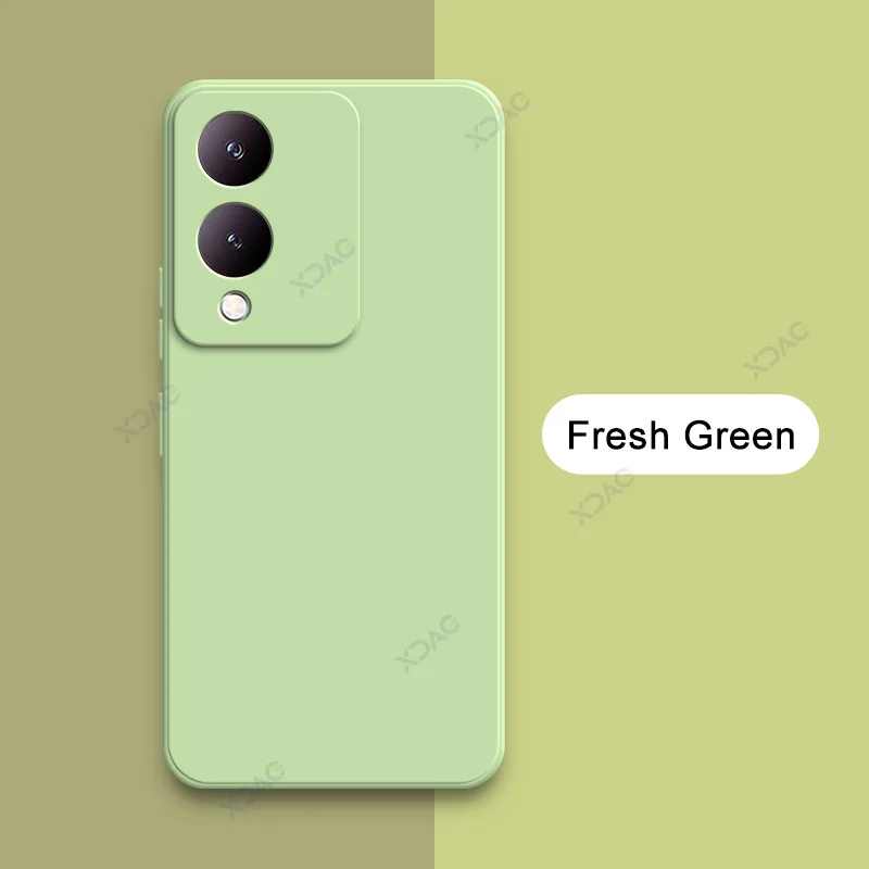 Luxury Dual Layer Cellphone Case with Full Camera Protection - Fashionable Soft Square Liquid Silicone Armor