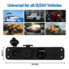 4 in 1 Charger Outlet Socket Panel QC 3.0 Dua 12V USB Power Outlet Car Voltmeter Cigarette Lighter Socket Rocker Toggle Switch 6
