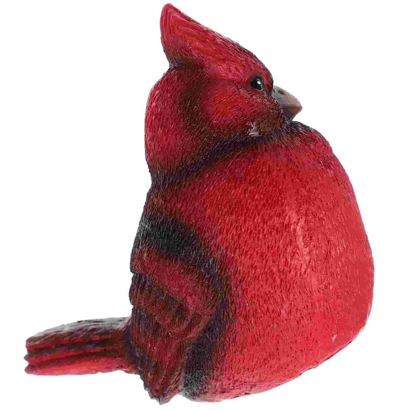 

Red Bird Ornament Figurine Simulated Birds Decor Models Artificial Fake Ornaments Christmas Decorations for Tree