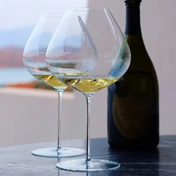 Sydonios-Style Burgundy Crystal Wine Glass (Ultra-Thin Handmade Goblet) 1