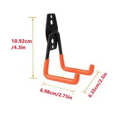 Heavy Duty Wall Mount Garage and Garden Tool Organizer with Anti - Slip Metal Hooks (Orange A)